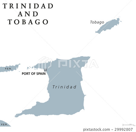Trinidad and Tobago political map 29992807