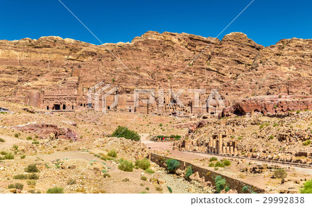 The Colonnaded street and the Royal Tombs at Petra The Colonnaded street and the Royal Tombs at Petra 29992838