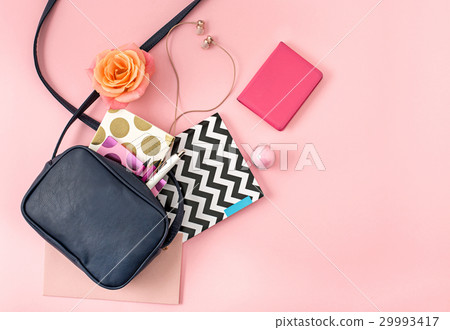 The top view of open woman bag 29993417