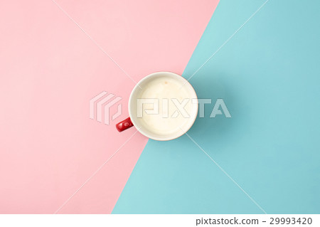 The top view of cup of yogurt 29993420