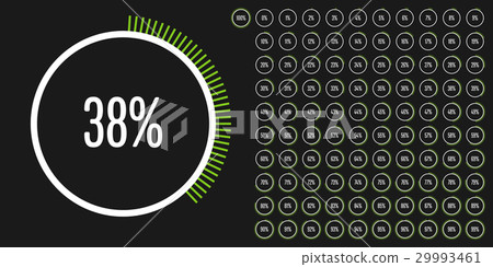 Set of circle percentage diagrams from 0 to 100 29993461