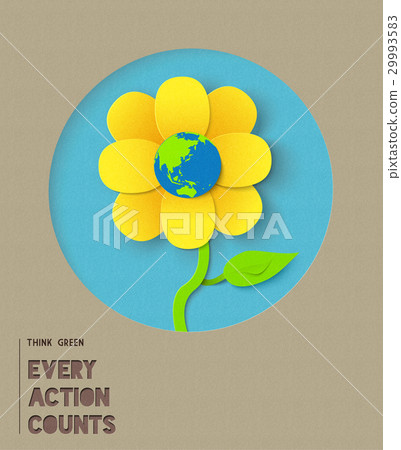 Happy earth day paper flower illustration quote 29993583