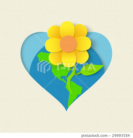 Earth day paper cut flower environment concept Earth day paper cut flower environment concept 29993584