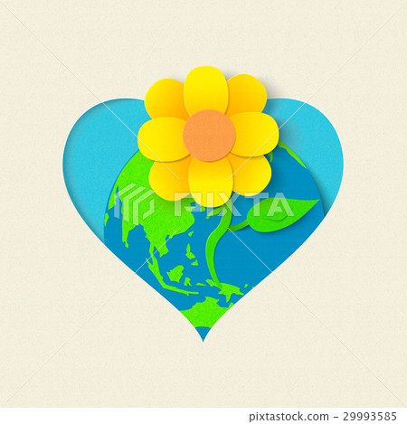 Earth day paper cut flower environment concept 29993585
