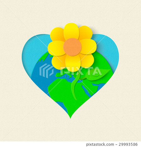 Earth day paper cut flower environment concept Earth day paper cut flower environment concept 29993586