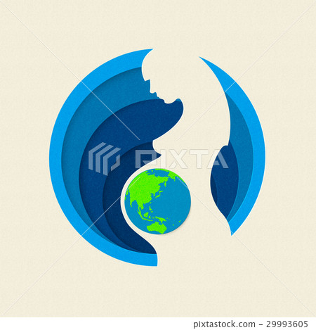 Earth day paper cut out mother nature concept 29993605