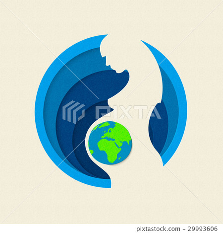 Earth day paper cut out mother nature concept Earth day paper cut out mother nature concept 29993606