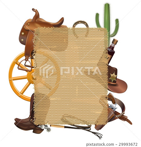Vector Cowboy Sackcloth Frame Vector Cowboy Sackcloth Frame 29993672