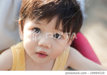 Baby Boy on a stroller and Wonder. Baby Boy on a stroller and Wonder. 29994520
