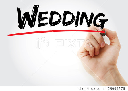 Hand writing Wedding with marker Hand writing Wedding with marker 29994576