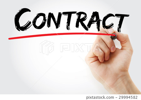 Hand writing Contract with marker 29994582