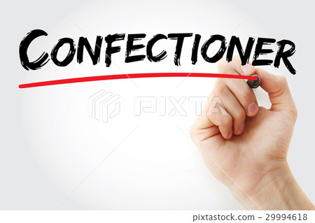 Hand writing Confectioner with marker 29994618