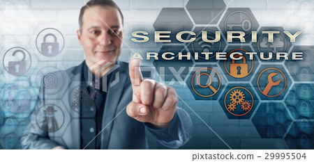 Smiling Man Activating SECURITY ARCHITECTURE Smiling Man Activating SECURITY ARCHITECTURE 29995504