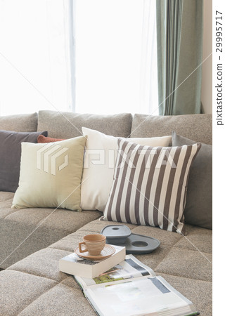 vase of flower on round glass table 29995717