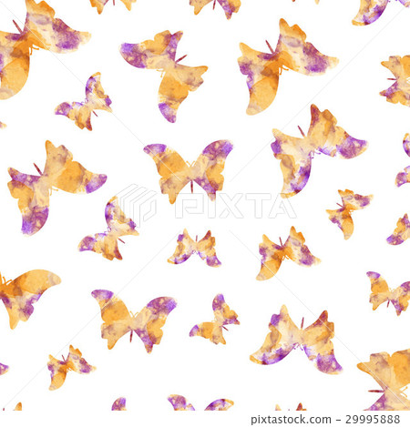Seamless watercolor butterflies pattern Seamless watercolor butterflies pattern 29995888
