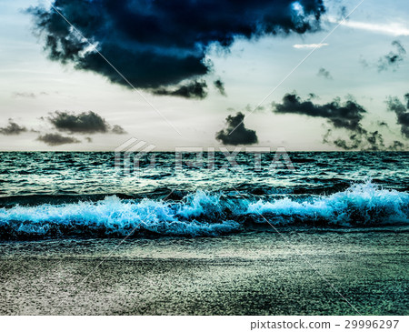 Sea storm with storm cloud and sky 29996297