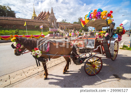 horse carriage in temple Phrathat Lampang Luang 29996527
