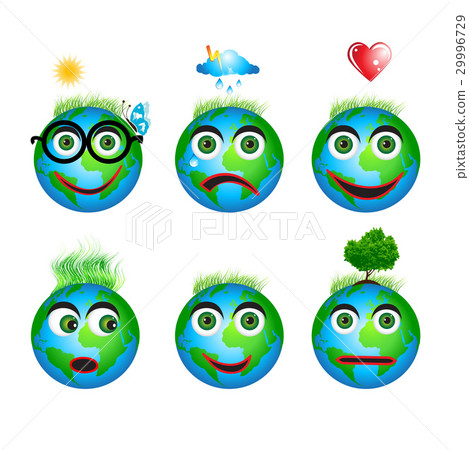 Set globe icons, smiles 29996729