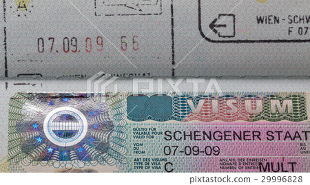 Schengen visa macro in passport Schengen visa macro in passport 29996828