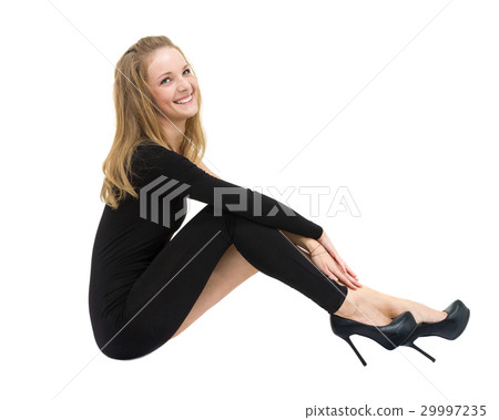 fitness woman doing exercises, isolated on white fitness woman doing exercises, isolated on white 29997235
