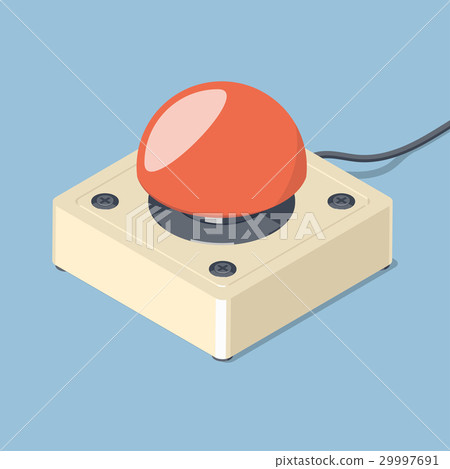 3D Emergency start stop red button. 29997691