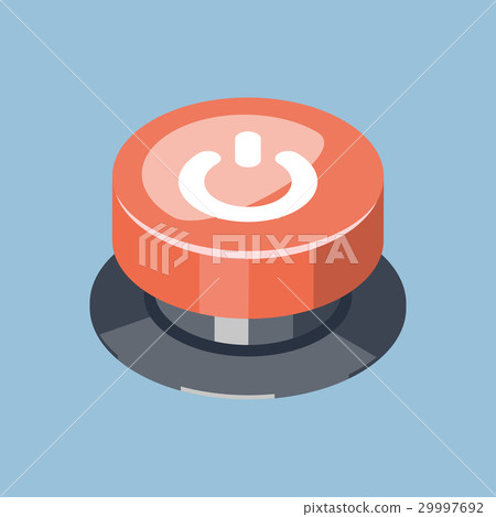 圖庫插圖: 3d emergency start stop red button.