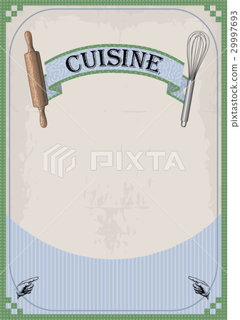 Frame border sign signboard cuisine vintage retro - Stock Illustration ...
