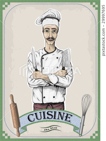 Men male cook chief-cooker chef worker happy smile 29997695