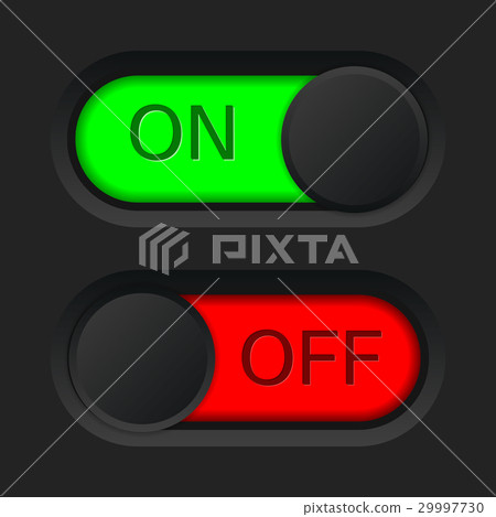 插图素材 on and off toggle switch button red and green