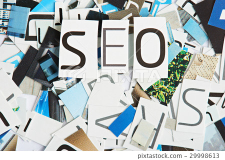 Word SEO cutout from magazine paper Word SEO cutout from magazine paper 29998613