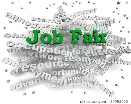 3d image Job Fair word cloud concept 3d image Job Fair word cloud concept 29998900