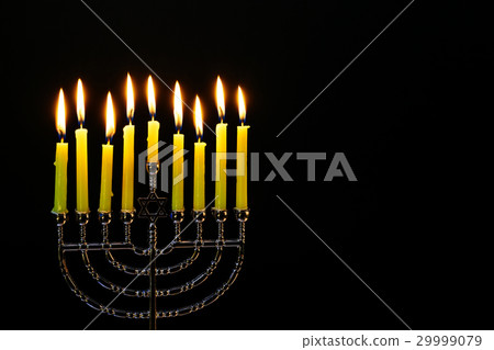 The lit of hanukkah candles Hanukkah candles The lit of hanukkah candles Hanukkah candles 29999079