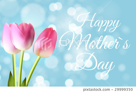 Happy Mother`s Day Cute Background with Flowers 29999350