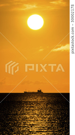 Sunset and a ship 30002178