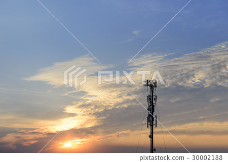 The silhouette scene of antenna tower 30002188