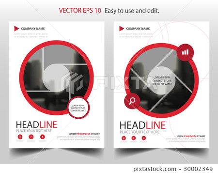 Red circle annual report Brochure design template 30002349