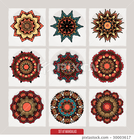 Set of mandalas. Decorative round ornaments. Anti Set of mandalas. Decorative round ornaments. Anti 30003617