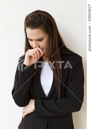 sick woman with cough and throat problem 30004827