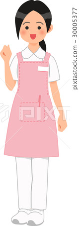A helper woman who plays guts pose A helper woman who plays guts pose 30005377