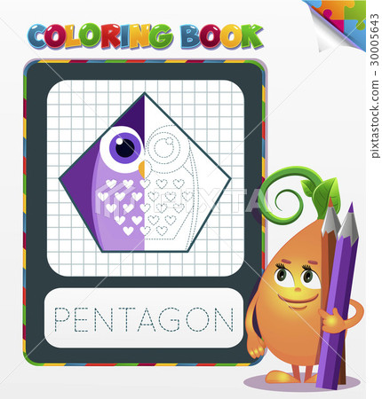 Coloring book geometric form pentagon 30005643