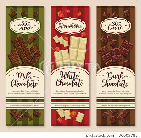 Vector banners or chocolate dessert package design 30005783