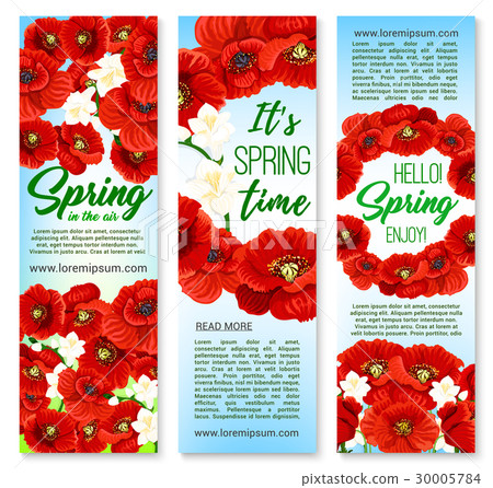 Vector banners for happy spring holiday greetings Vector banners for happy spring holiday greetings 30005784