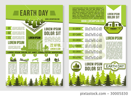 Earth Day brochure template for ecology design 30005830
