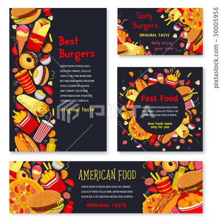 Vector banner and posters for fast food meals Vector banner and posters for fast food meals 30005958