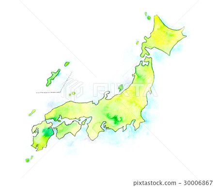水彩例證日本地圖 30006867