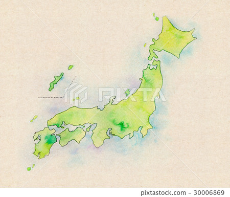 Water color illustration Japan map Water color illustration Japan map 30006869