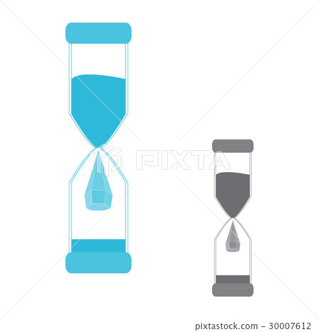 Hourglass. Logo water drop. Hourglass. Logo water drop. 30007612