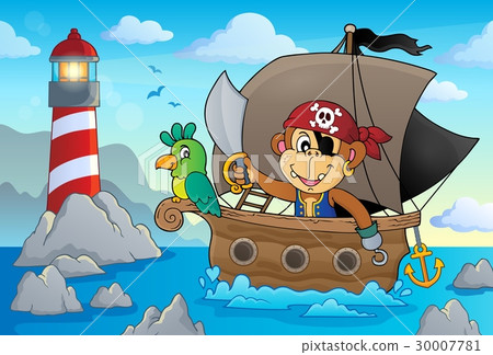 Boat with pirate monkey theme 2 Boat with pirate monkey theme 2 30007781