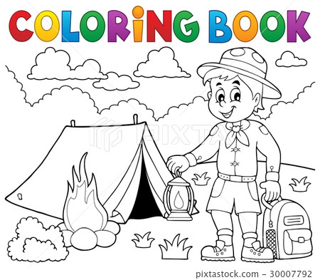 Download Coloring Book Scout Boy Theme 4 Stock Illustration 30007792 Pixta