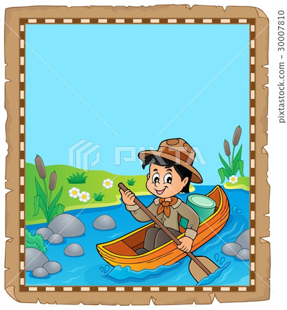 Parchment with water scout boy 30007810